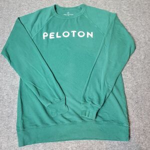 Peloton Embroidered Sweatshirt Women's Size M Green Crewneck USA Made